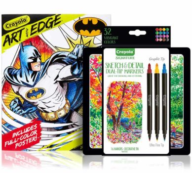 Batman Coloring Book & 16 Markers Adult Coloring Set - BargainLow