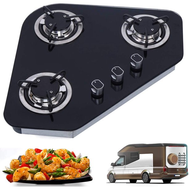 Aohuada RV Caravan Gas Camping Stove 2 Burners LPG Gas Stove Hob and