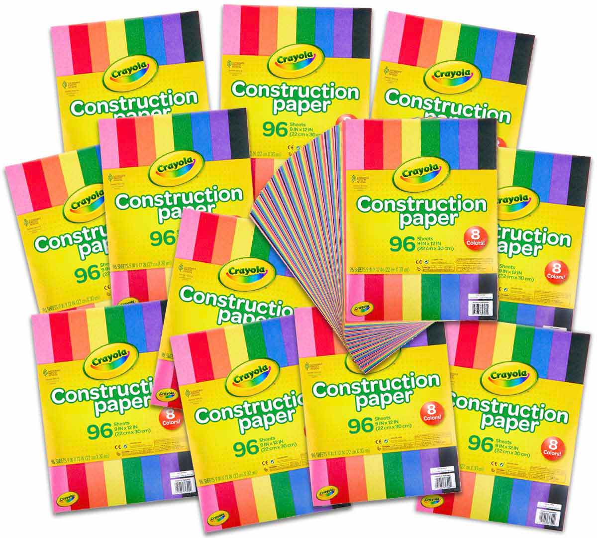 Construction Paper Bulk Case, 12 Individual, 96 count Construction