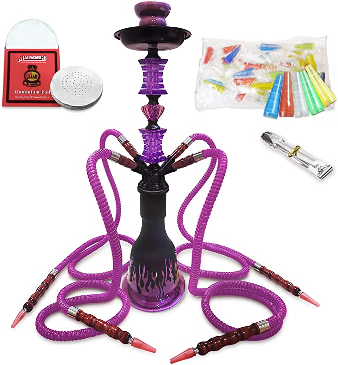 23'' Hookah Set with Everything, Premium Hookah Shisha set, Up To 4