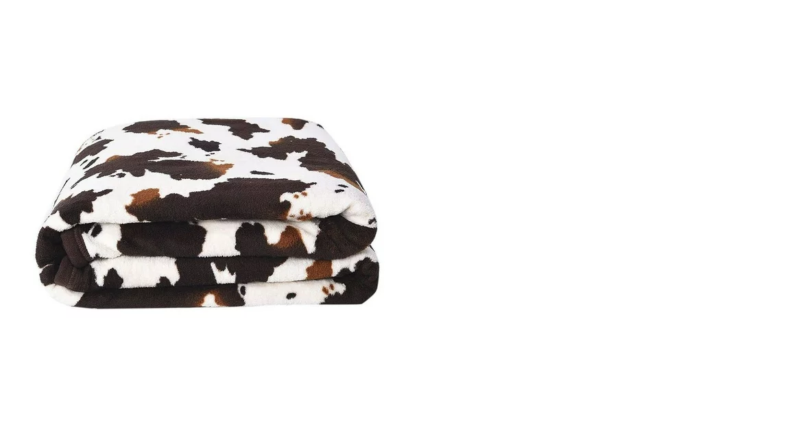 Shop LC Homesmart Brown Cow Print Throw Blanket Warm and Cozy Coral