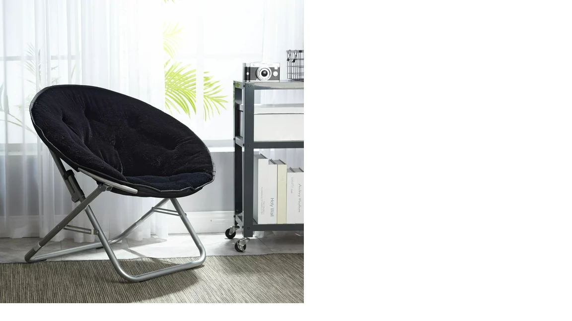 Mainstays Faux Fur Saucer™ Chair, Black BargainLow