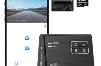 4K Dash Cam Front, GOODTS Car Camera with WiFi, Dash Camera for Cars with Dedicated Car Charger, App Control, 64GB SD Card, 3M Bracket, No GPS, No Bluetooth,No Rear Inside Camera, No Hardwire