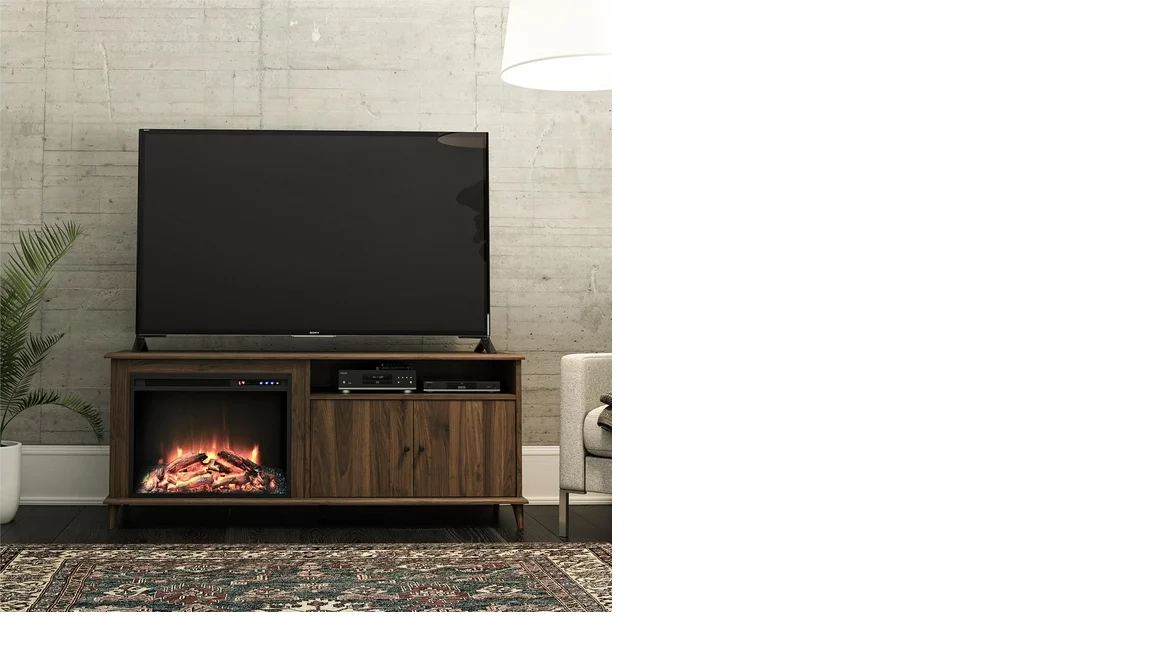 Queer Eye Farnsworth Fireplace TV Stand for TVs up to 65", Walnut