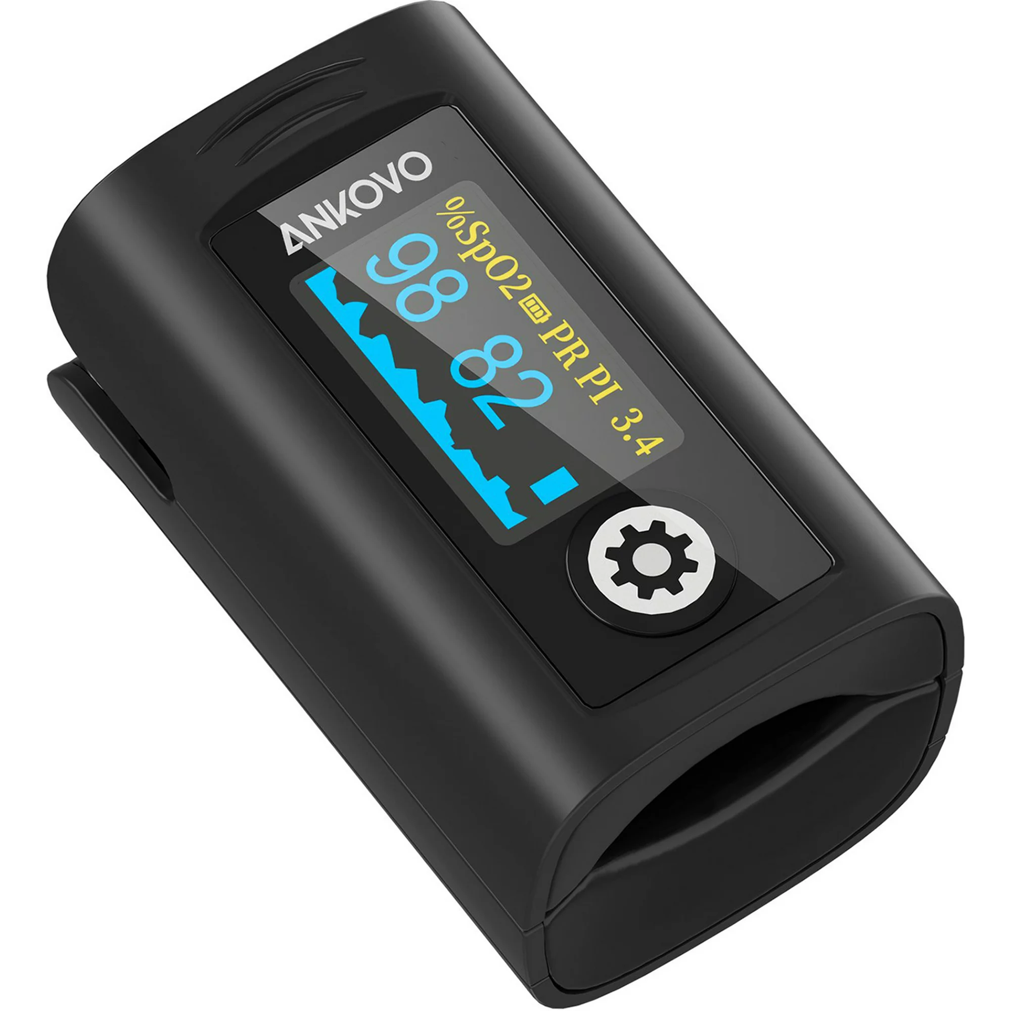ANKOVO Pulse Oximeter, Heart Rate Monitorwith Alarm, OLED Screen